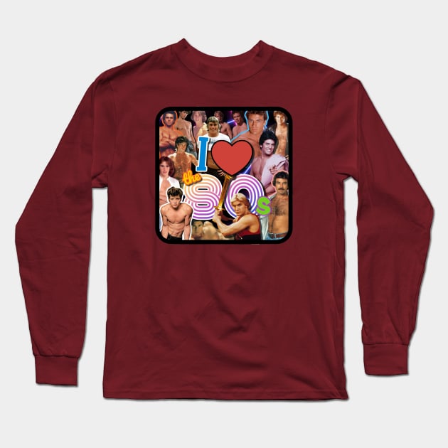 80s HUNKS Long Sleeve T-Shirt by David Hurd Designs